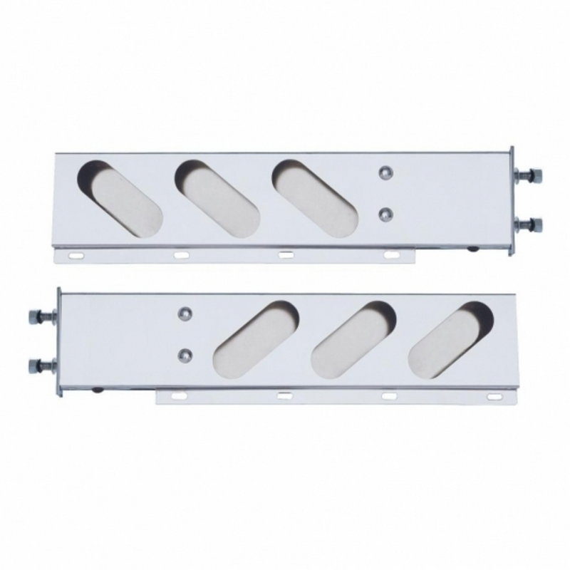 United Pacific 3-3/4" Bolt Pattern Stainless Spring Loaded Light Bar With 6X Oval Light Cutouts (Pair) 22303