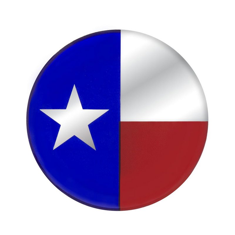 United Pacific 1-3/4" Round Glossy Sticker Texas Flag 22942
