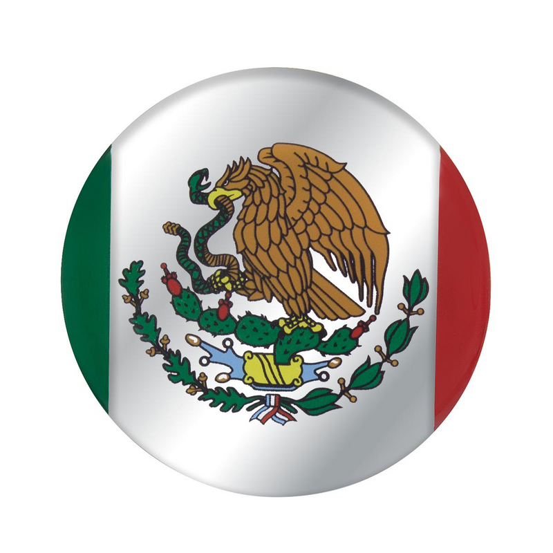 United Pacific 1-3/4" Round Glossy Sticker Mexico Flag 22943