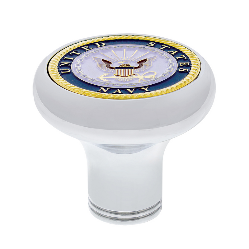 United Pacific Deluxe Military Medallion Air Valve Knobs Navy 22962