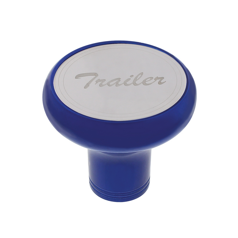 United Pacific Deluxe Aluminum Screw-On Air Valve Knob With Stainless Trailer Plaque Indigo Blue 22969