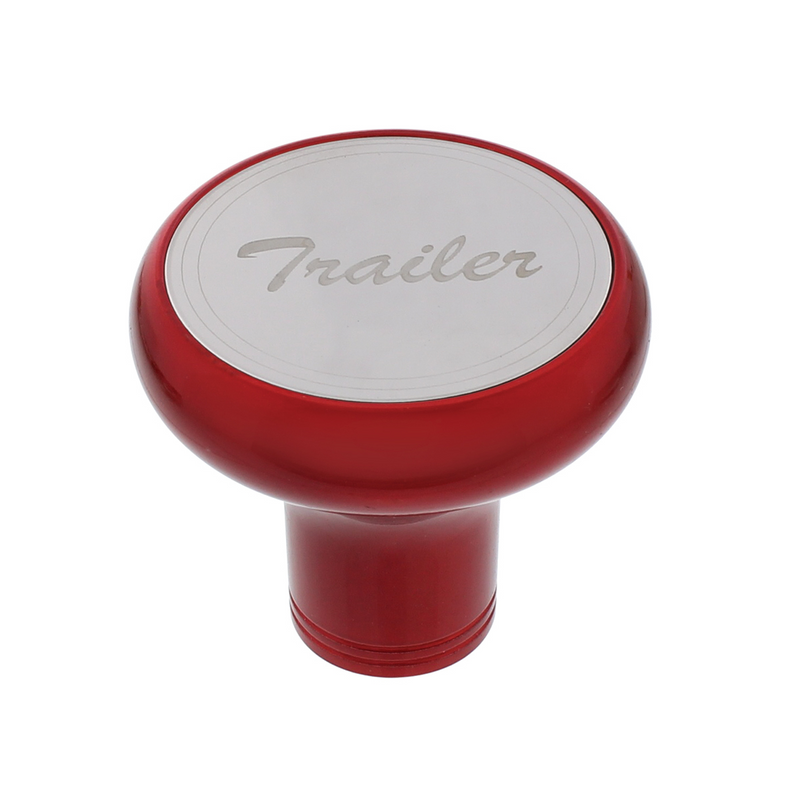 United Pacific Deluxe Aluminum Screw-On Air Valve Knob With Stainless Trailer Plaque Candy Red 22972