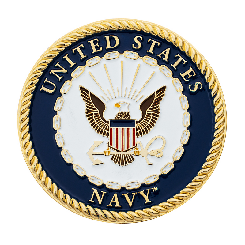 United Pacific 1-3/4" U.S. Military Adhesive Metal Medallion Navy 22976