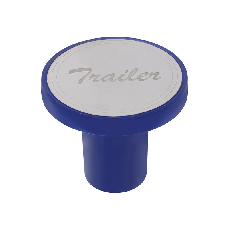 United Pacific Aluminum Screw-On Air Valve Knob With Stainless Trailer Plaque Indigo Blue 22984