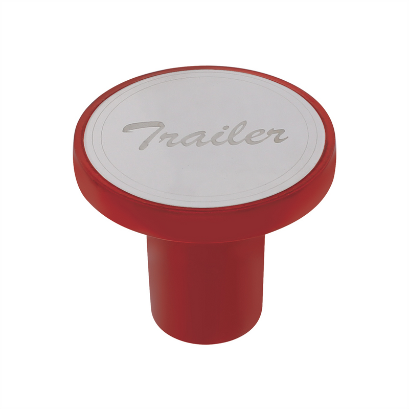 United Pacific Aluminum Screw-On Air Valve Knob With Stainless Trailer Plaque Candy Red 22987