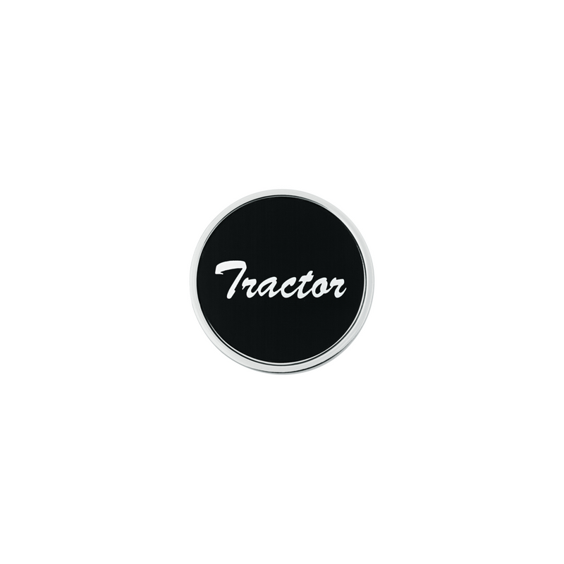 United Pacific Aluminum Screw-On Air Valve Knob With Tractor Script Sticker Black Sticker 23010