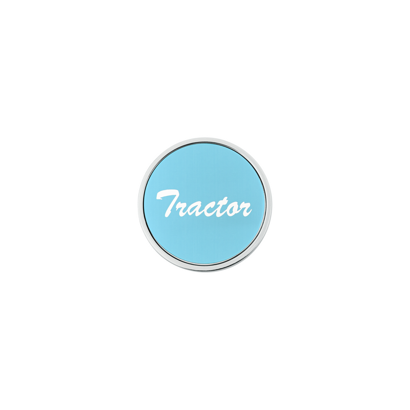 United Pacific Aluminum Screw-On Air Valve Knob With Tractor Script Sticker Blue Sticker 23011