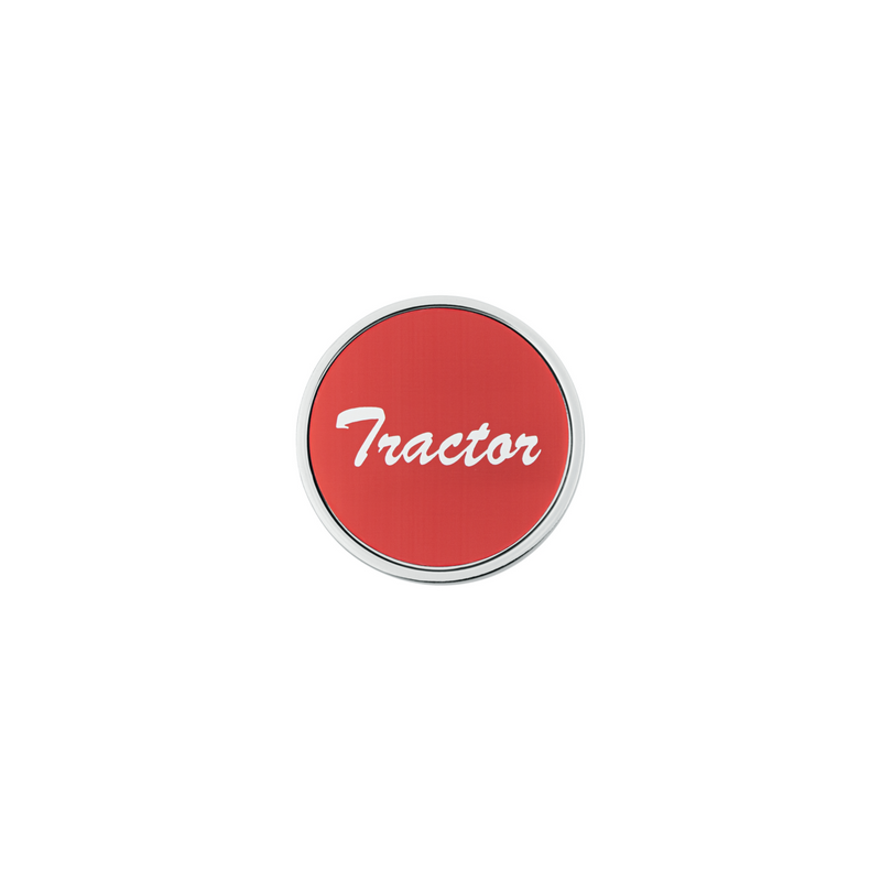United Pacific Aluminum Screw-On Air Valve Knob With Tractor Script Sticker Red Sticker 23013