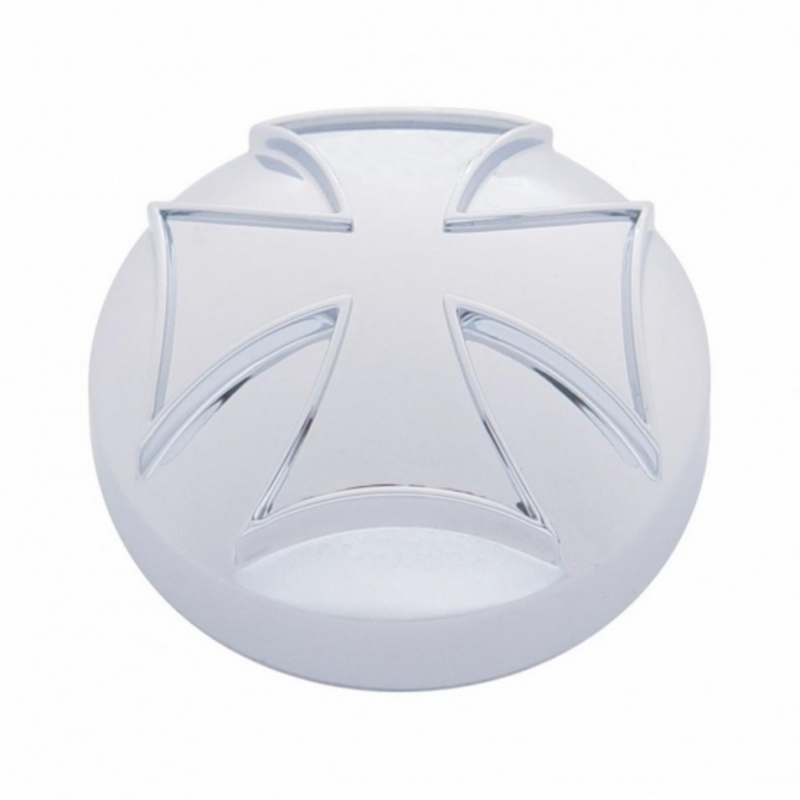 United Pacific Chrome Iron Cross Air Valve Knob Cover (Bulk) 23056B