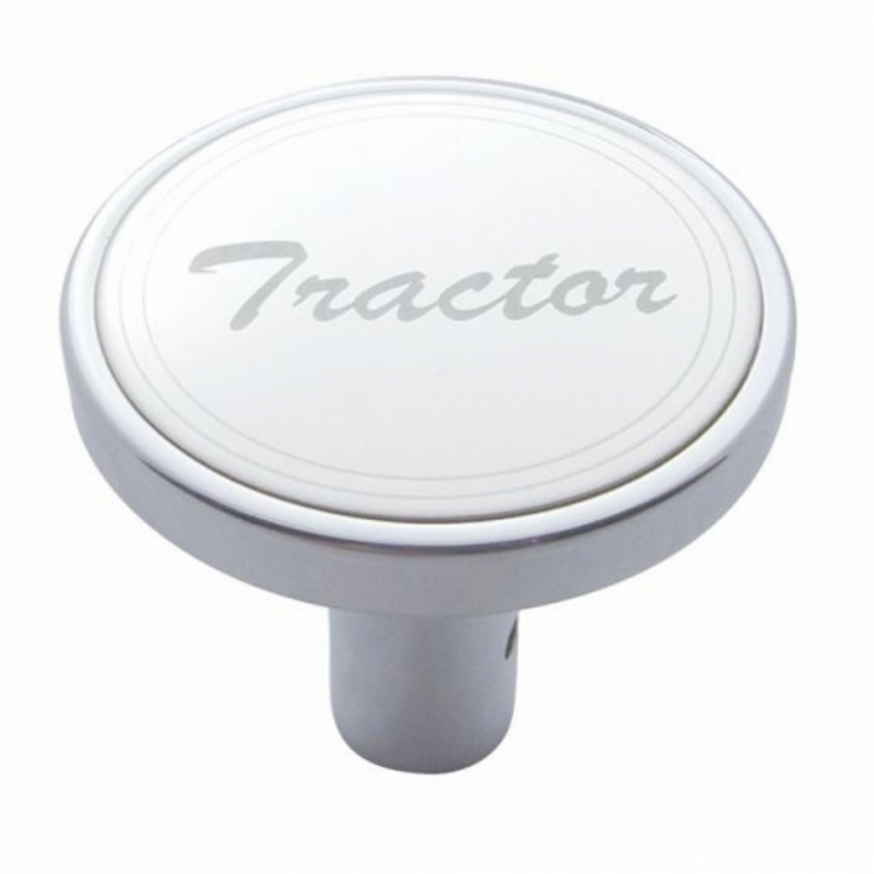 United Pacific "Tractor" Long Air Valve Knob Stainless Plaque With Cursive Script 23178