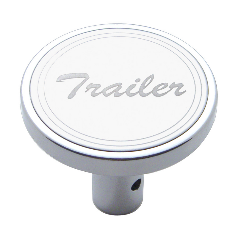 United Pacific "Trailer" Long Air Valve Knob Stainless Plaque With Cursive Script 23179