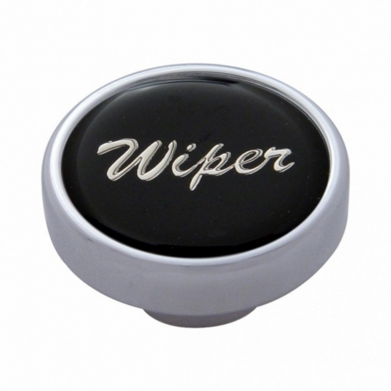 United Pacific "Wiper" Dash Knob Black Glossy Sticker 23201