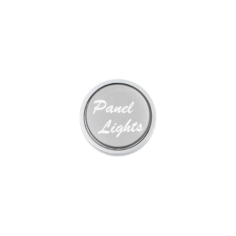 United Pacific "Panel Lights" Dash Knob Silver Glossy Sticker 23220