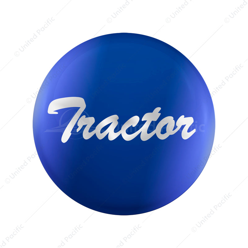 United Pacific "Tractor" Glossy Air Valve Knob Candy Color Sticker - Indigo Blue 23222-1B