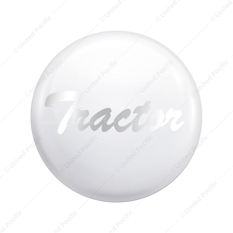United Pacific "Tractor" Glossy Air Valve Knob Candy Color Sticker-Pearl White 23222-1W