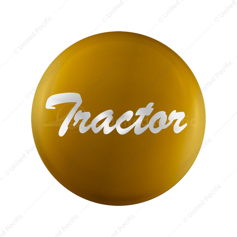United Pacific "Tractor" Glossy Air Valve Knob Candy Color Sticker -Electric Yellow 23222-1Y