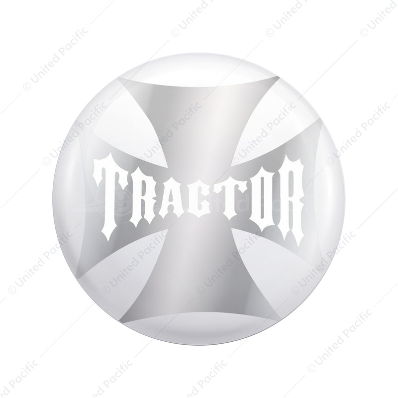 United Pacific "Tractor" Maltese Cross Air Valve Knob Candy Color Sticker - Pearl White 23222-2W