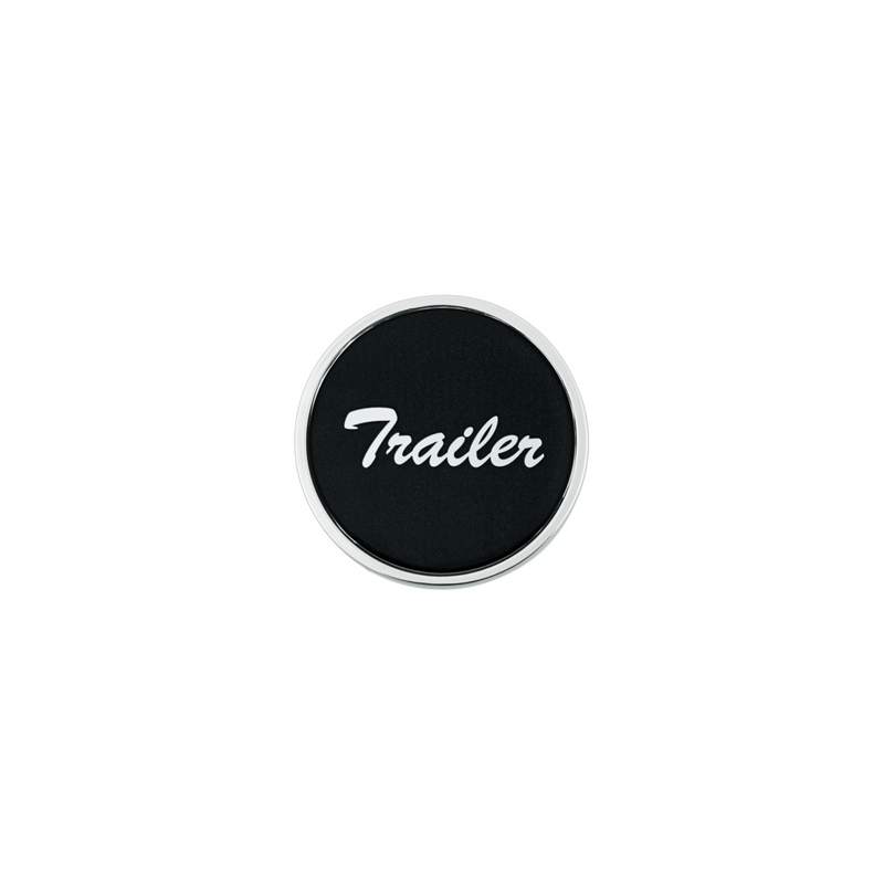United Pacific Aluminum Screw-On Air Valve Knob With Glossy Trailer Script Sticker Black Sticker 23229
