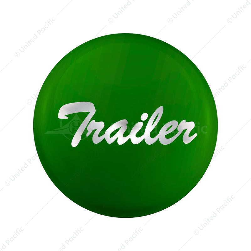 United Pacific "Trailer" Glossy Air Valve Knob Candy Color Sticker - Emerald Green 23229-1G