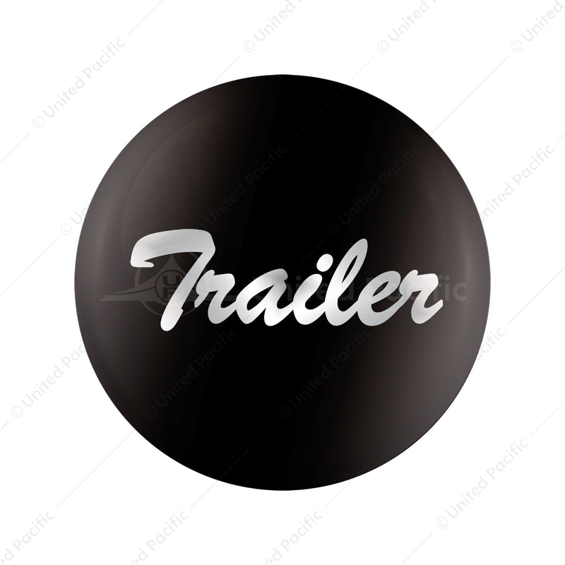 United Pacific "Trailer" Glossy Air Valve Knob Candy Color Sticker - Glossy Black 23229-1K