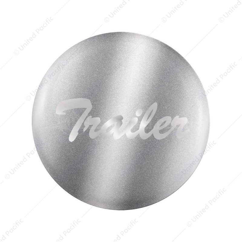 United Pacific "Trailer" Glossy Air Valve Knob Candy Color Sticker - Liquid Silver 23229-1S