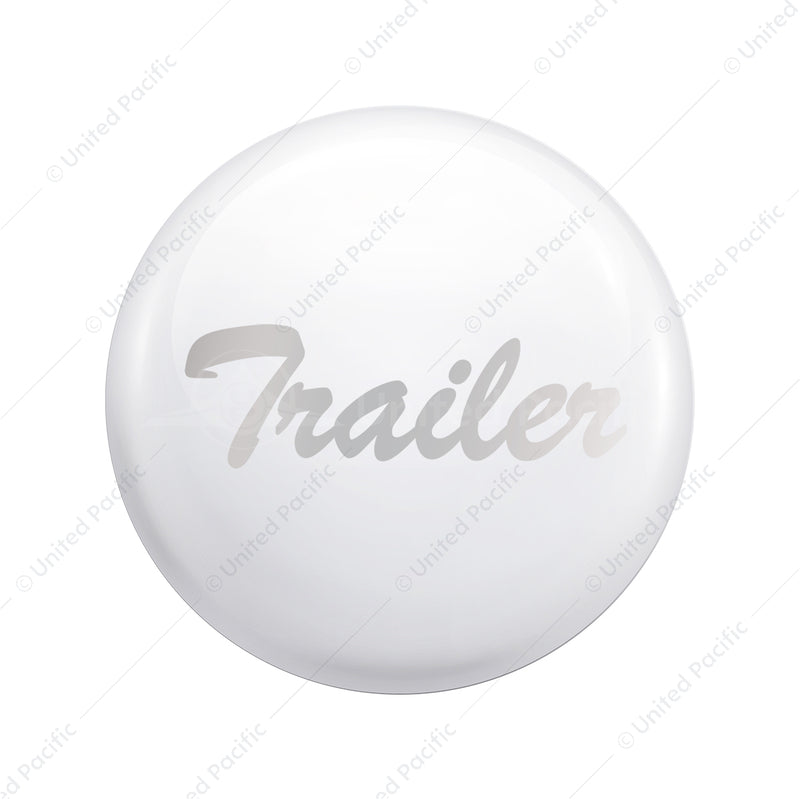 United Pacific "Trailer" Glossy Air Valve Knob Candy Color Sticker - Pearl White 23229-1W