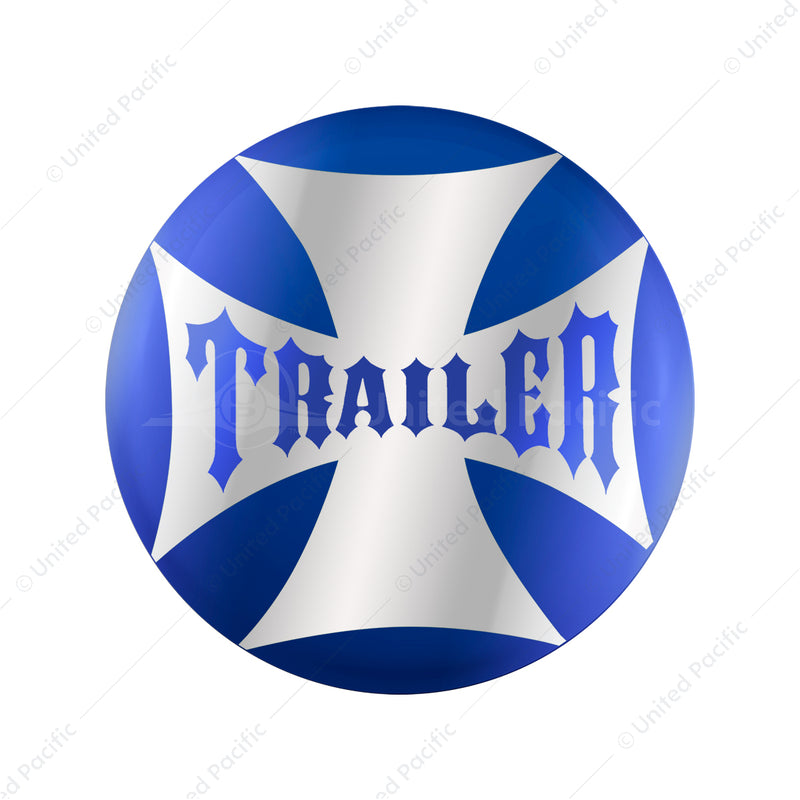 United Pacific "Trailer" Maltese Cross Air Valve Knob Candy Color Sticker Only- Indigo Blue 23229-2B