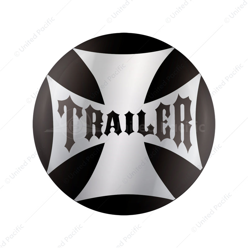 United Pacific "Trailer" Maltese Cross Air Valve Knob Candy Color Sticker Only- Glossy Black 23229-2K