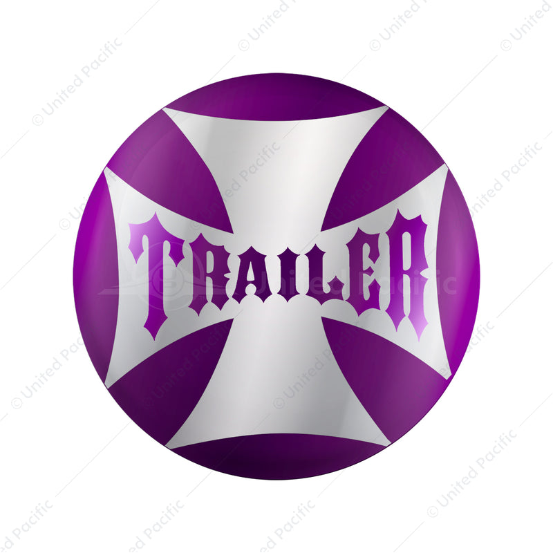 United Pacific "Trailer" Maltese Cross Air Valve Knob Candy Color Sticker Only- Candy Purple 23229-2P