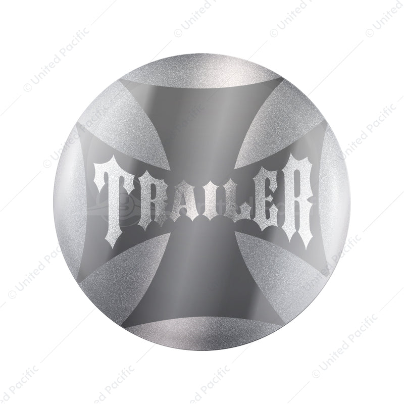 United Pacific "Trailer" Maltese Cross Air Valve Knob Candy Color Sticker Only - Liquid Silver 23229-2S