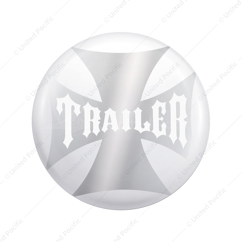 United Pacific "Trailer" Maltese Cross Air Valve Knob Candy Color Sticker Only- Pearl White 23229-2W