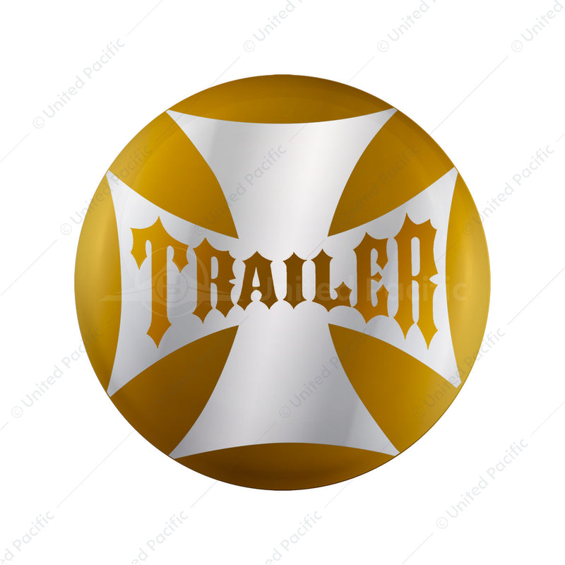 United Pacific "Trailer" Maltese Cross Air Valve Knob Candy Color Sticker Only- Electric Yellow 23229-2Y