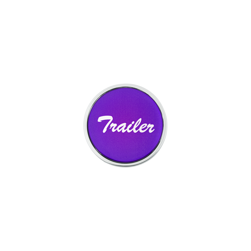 United Pacific Aluminum Screw-On Air Valve Knob With Glossy Trailer Script Sticker Purple Sticker 23232