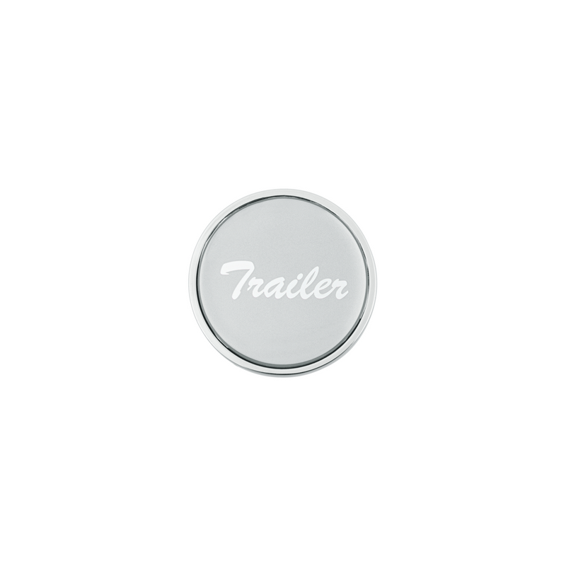 United Pacific Aluminum Screw-On Air Valve Knob With Glossy Trailer Script Sticker Silver Sticker 23234