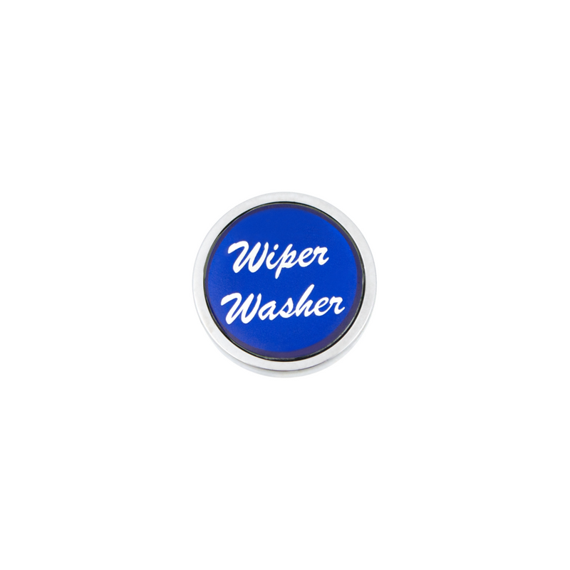 United Pacific "Wiper/Washer" Dash Knob Blue Glossy Sticker 23244