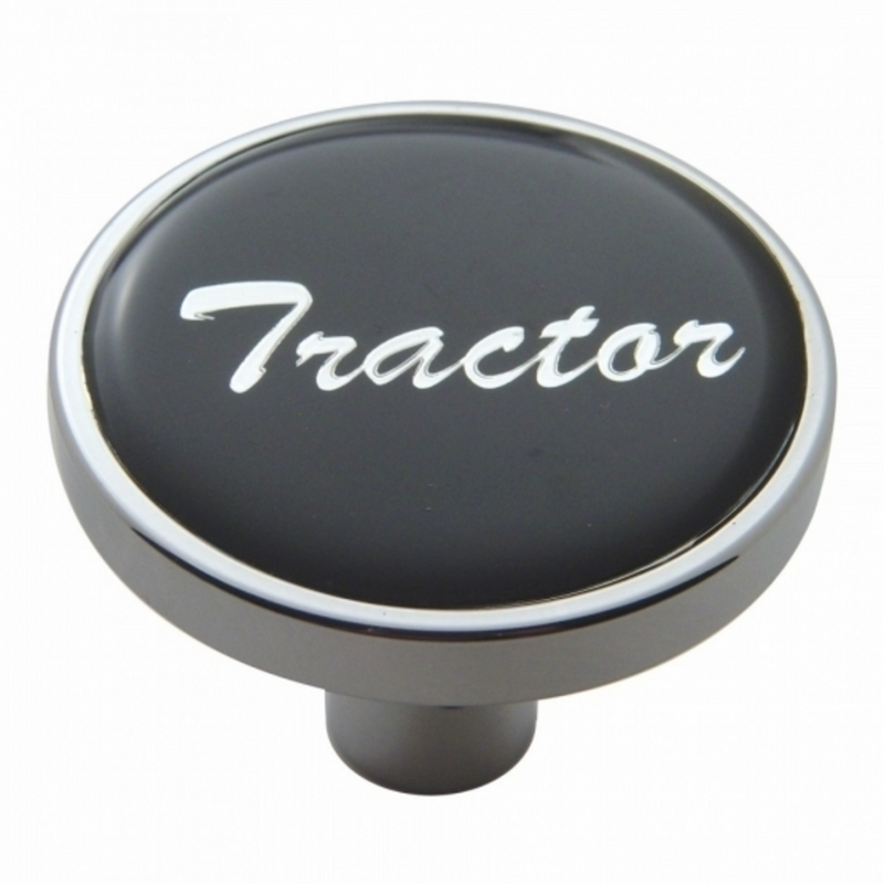 United Pacific "Tractor" Short Air Valve Knob Black Glossy Sticker 23288