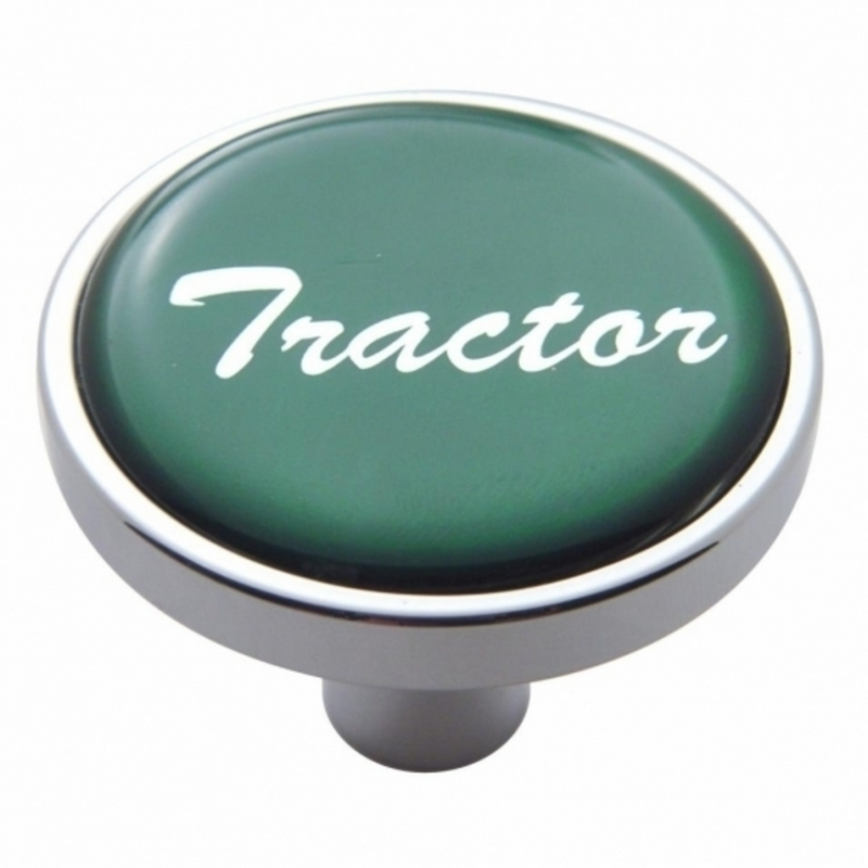 United Pacific "Tractor" Short Air Valve Knob Green Glossy Sticker 23290