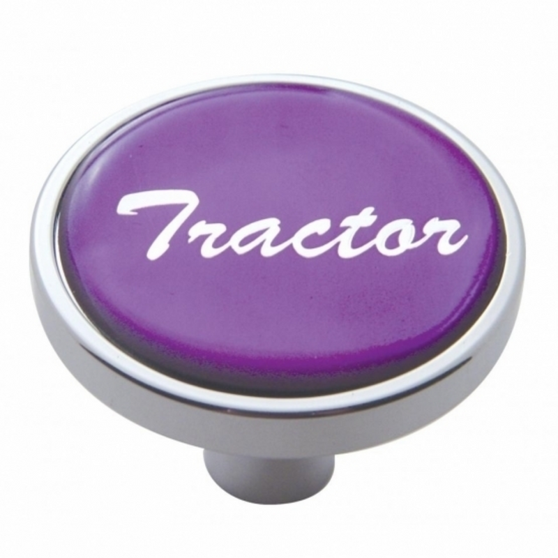 United Pacific "Tractor" Short Air Valve Knob Purple Glossy Sticker 23291