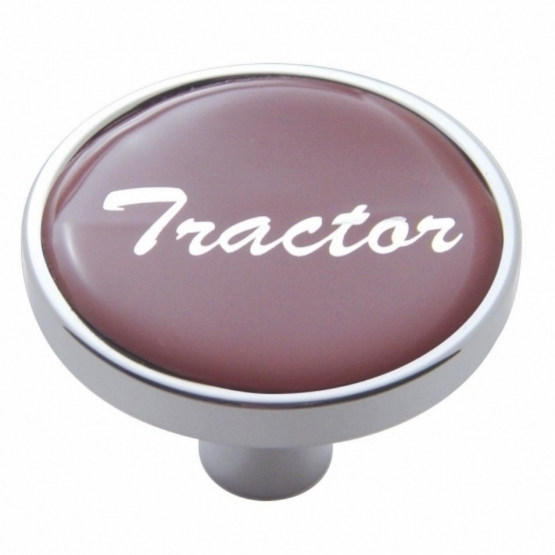 United Pacific "Tractor" Short Air Valve Knob Red Glossy Sticker 23292