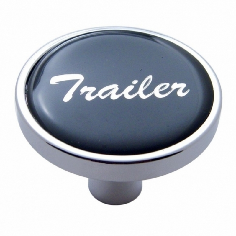 United Pacific "Trailer" Short Air Valve Knob Black Glossy Sticker 23296