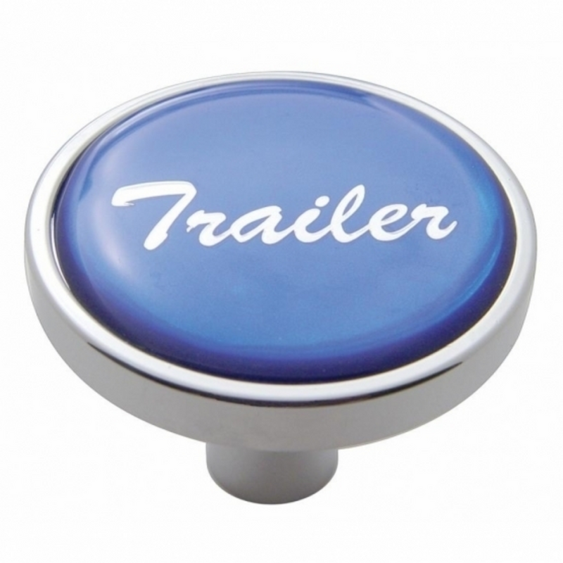 United Pacific "Trailer" Short Air Valve Knob Blue Glossy Sticker 23297