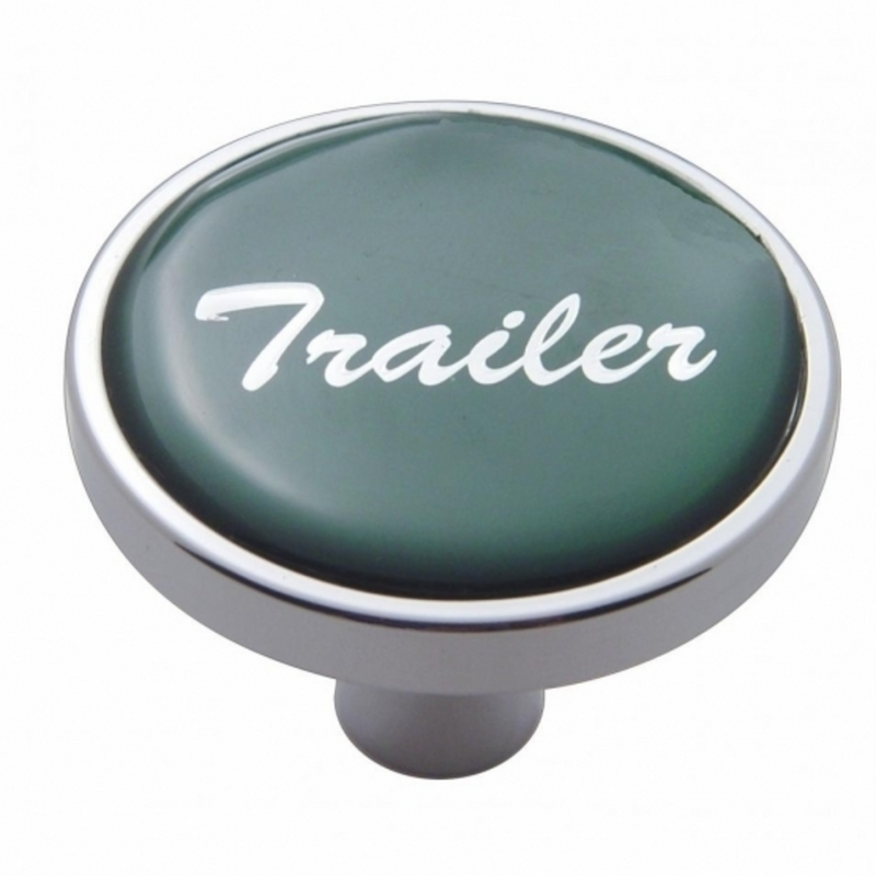 United Pacific "Trailer" Short Air Valve Knob Green Glossy Sticker 23298