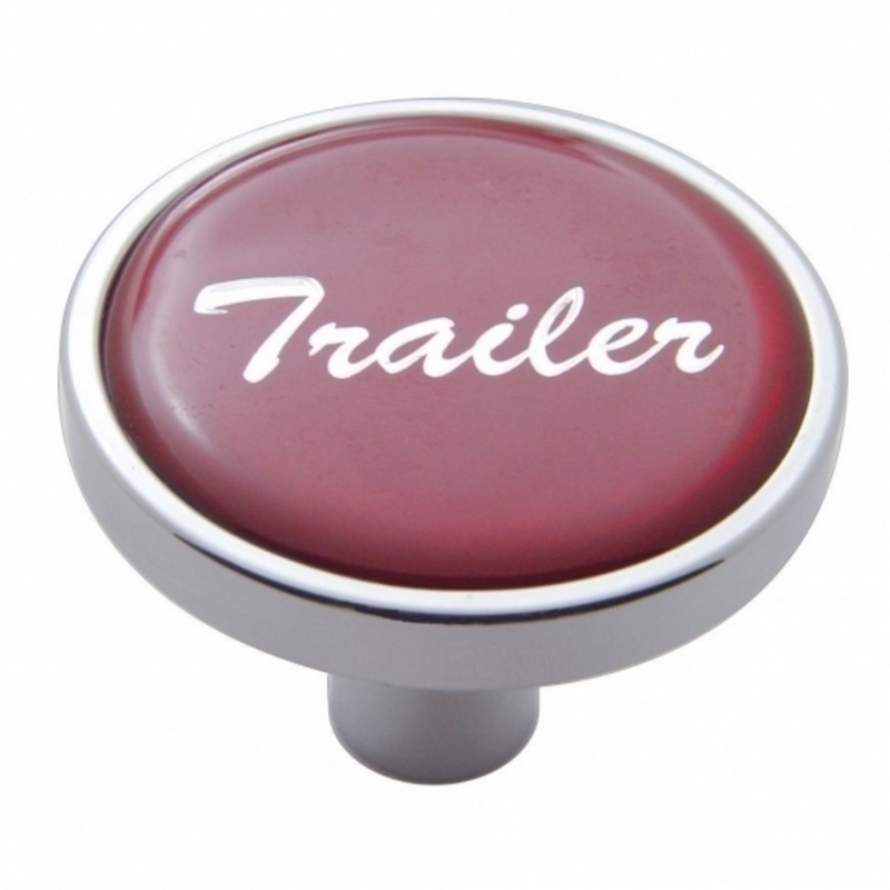 United Pacific "Trailer" Short Air Valve Knob Red Glossy Sticker 23300