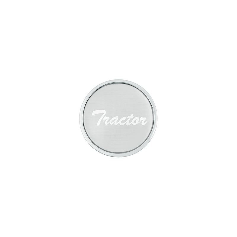 United Pacific "Tractor" Long Air Valve Knob Silver Glossy Sticker 23339