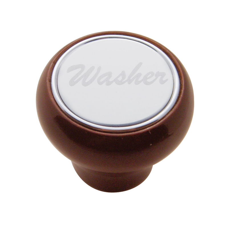 United Pacific "Washer" Wood Deluxe Dash Knob Stainless Plaque 23379