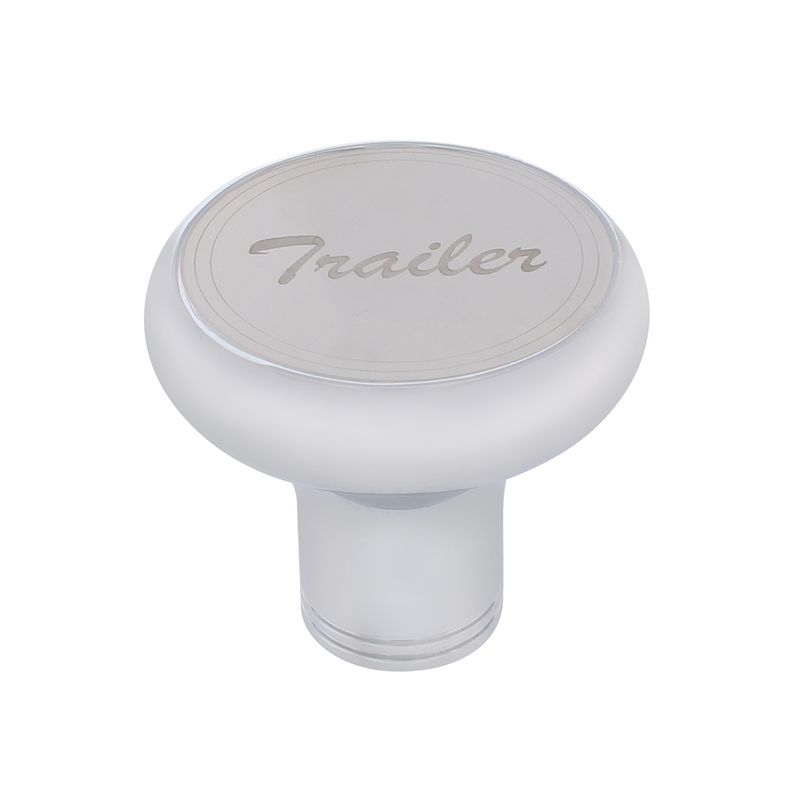 United Pacific "Trailer" Deluxe Air Valve Knob Stainless Plaque With Cursive Script 23387