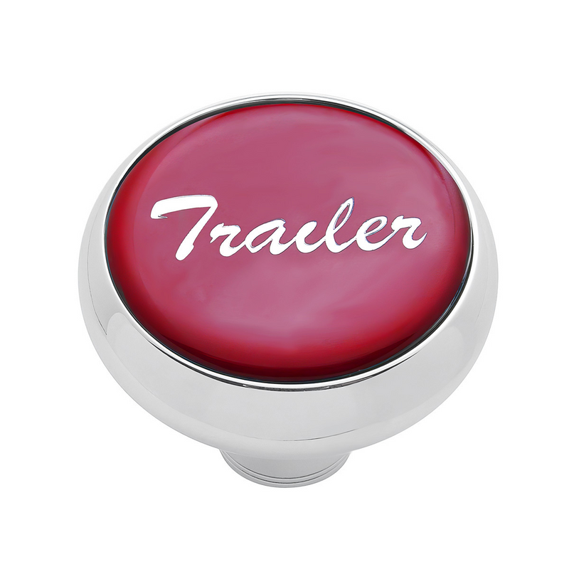 United Pacific "Trailer" Deluxe Air Valve Knob Red Glossy Sticker 23410