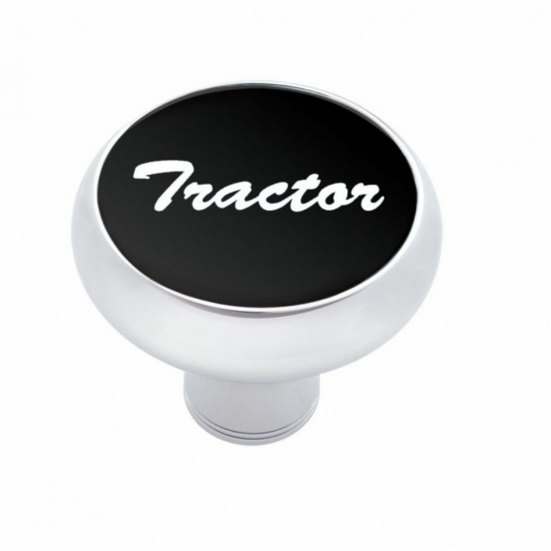 United Pacific "Tractor" Deluxe Air Valve Knob Black Aluminum Sticker 23418