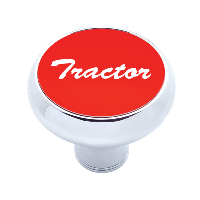 United Pacific "Tractor" Deluxe Air Valve Knob Red Aluminum Sticker 23422