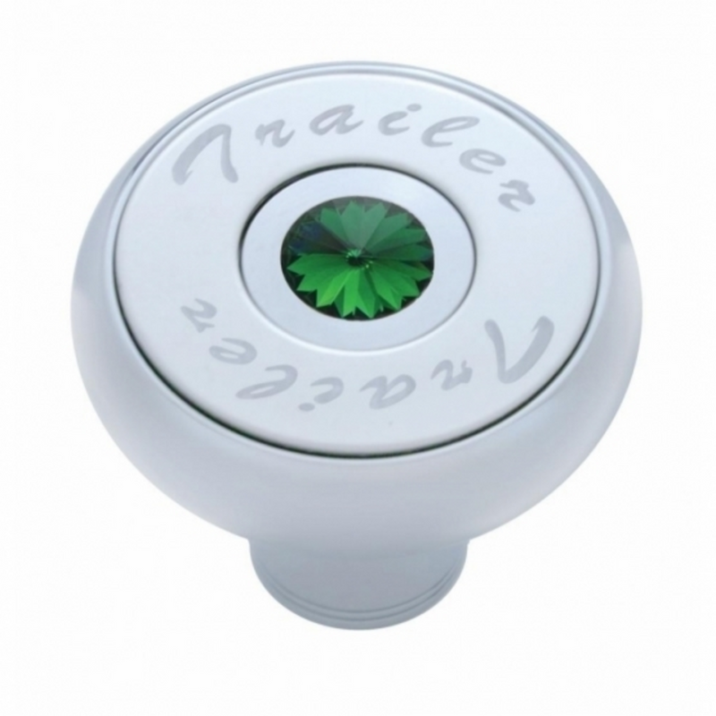 United Pacific "Trailer" Deluxe Air Valve Knob Green Crystal 23519